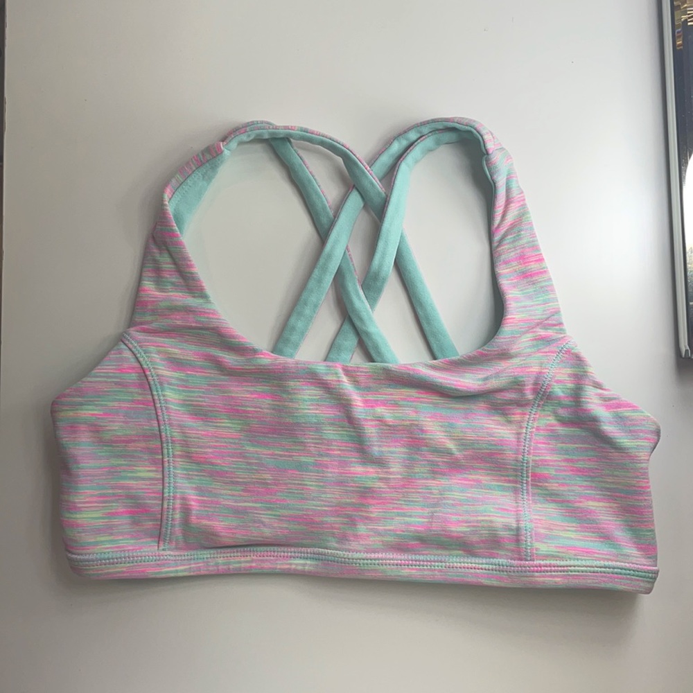 IVIVVA reversible pink and aqua sports bra top